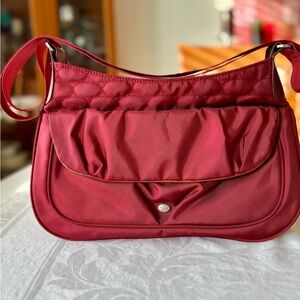 Mosey Quilted Hobo Bag w/Multiple Pockets Cranberry Red